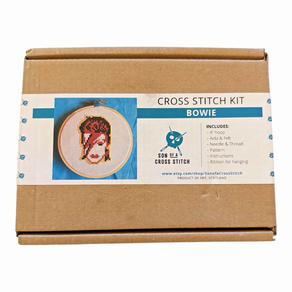 Son of a Cross Stitch David Bowie 4" Hoop Cross Stitch Kit Open Box Unused